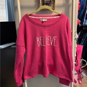 Rae Dunn Vibrant Pink Sweatshirt